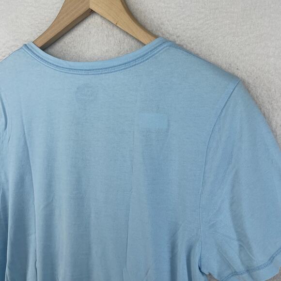 LIFE IS GOOD Top Womens M Flip Flop Sandals Beach Classic Fit Short Sleeve Blue - Picture 9 of 14